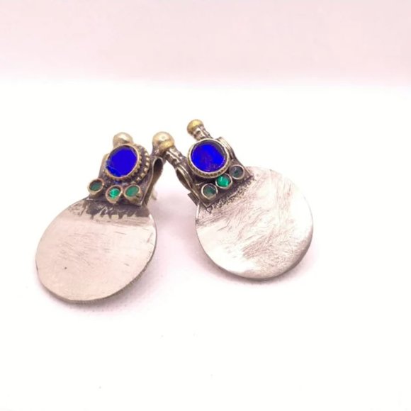 Vintage Afghan Coins Style Earrings, Tribal Earrings,Traditional HandmadeJewelry - Picture 3 of 3